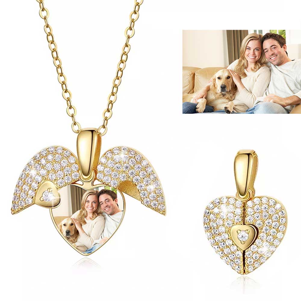 Personalized Photo Heart Locket Necklace Anniversary Valentine's Day Birthday Jewelry Gifts
