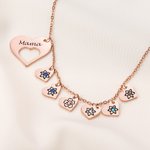 Collana personalizzata con cuore cavo con 1-8 nomi incisi Gioielli di famiglia Regalo di compleanno e anniversario per nonna e mamma