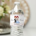 Etichette adesive per bottiglie d'acqua personalizzate con nome e data di matrimonio Decorazione anniversario di matrimonio per coppia di sposi