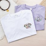 Personalizada Bordado Flor Perro Gato Mascota Retrato Foto Camiseta Sudadera Sudadera con nombre Cumpleaños Aniversario Regalo para los dueños de mascotas Amantes