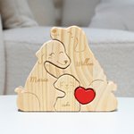 Gepersonaliseerde Honden Familie Houten Puzzel met Hartvormige Omhelzing met 2 tot 5 Namen Bureau Decoratie Verjaardag Jubileum Cadeau voor Familie