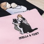 Personalizowana haftowana koszulka bluza lub bluza z kapturem z kolorowym zdjęciem i tekstem na co dzień prezent dla rodziny i miłośników zwierząt