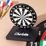 Personalised 3D Printed Dartboard Pattern Dart Holder with Text and Base for Holding 3 Darts Desk Decor Birthday Gift for Dart Lovers