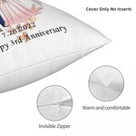 Personalizzato Cartoon Sposi cuore morbido cuscino di copertura con il nome e la data di nozze Matrimonio decorazione regalo di anniversario per la coppia