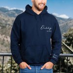 Personnalisé 1-8 Noms des membres de la famille T-shirt Adulte Enfant Hoodie avec Appellation et Année Fête des Pères Cadeau d'Anniversaire pour Papa Grand-père