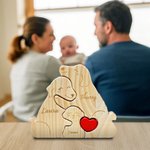 Casse-Tête en Bois Personnalisé avec 2-5 Noms Style de Chiens Décoration de Maison Cadeau Anniversaire pour Famille