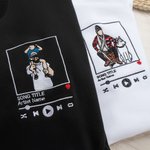 Personalized Embroidered Music Player Photo Design Soft T-shirt Sweatshirt Hoodie with Song and Singer Name Birthday Gift for Family Friends