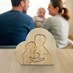 Gepersonaliseerde Warme Knuffel Familie Houten Hart Puzzel met 2-5 Namen Bureau Decoratie Moederdag Verjaardag Jubileum Cadeau voor Familie Koppel