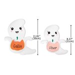 Personalized Cute Ghost  Soft Stuffed Plush Toy with Name and Sweets Holder Pocket Halloween Party Decor Gift for Kids