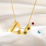 Collana personalizzata con cuore cavo con 1-8 nomi incisi Gioielli di famiglia Regalo di compleanno e anniversario per nonna e mamma