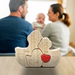 Gepersonaliseerde Houten Eenden Familie Puzzel met Rood Hart met 2 tot 5 Namen Bureau Decoratie Jubileum Verjaardag Cadeau voor Familie