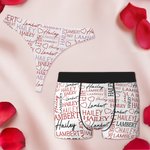Personalizzato Ripetizione del nome Cuore Perizoma traspirante Slip Boxer Set Viaggio di nozze Luna di miele Regalo di nozze per uomini donne coppia