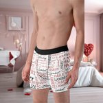 Personalizzato Ripetizione del nome Cuore Perizoma traspirante Slip Boxer Set Viaggio di nozze Luna di miele Regalo di nozze per uomini donne coppia