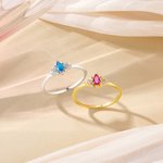 Bague Vintage Style Marquise Personnalisée avec Pierre de Naissance et Nom Bijoux délicats Cadeau Anniversaire pour Femme