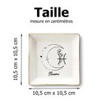 Constellation Zodiac Flower Sign Square Trinket Jewelry Dish avec Name Birthday Wedding Gift for Women