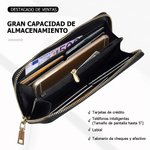 Cartera larga personalizada de cuero PU con 1 a 8 nombres y compartimentos con personaje de dibujos animados regalo para mujeres en Día de la Madre