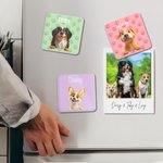 Personalized Cute Paw 3D Cartoon Dog Acrylic Fridge Magnet with Name Birthday Anniversary Gift for Dog Dad Dog Mom Pet Lovers