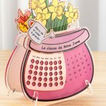 Calendrier Perpétuel Personnalisé avec Texte Design Pot de Fleurs Motif Tournesol Cactus Jonquille Cadeau Fête des Professeurs pour Enseignants