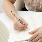 Personalised Morandi Colour Birth Flower Retractable Ballpoint Pen with Name Writing Tool Birthday Teacher's Day Gift for Teachers Students Employees