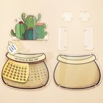 Calendrier Perpétuel Personnalisé avec Texte Design Pot de Fleurs Motif Tournesol Cactus Jonquille Cadeau Fête des Professeurs pour Enseignants