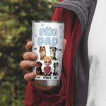 Personnalisé Dog Dad 3D Cartoon Character and 1-4 Dogs 20 oz Insulated Tumbler with Names Birthday Father's Day Gift for Dad Pet Lovers (Cadeau de fête des pères pour les amoureux des animaux de compa