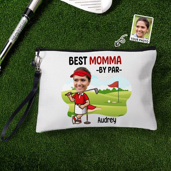 Trousse de maquillage personnalisée avec photo et nom Accessoires de voyage Cadeau d'anniversaire pour les joueuses de golf
