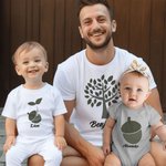 Personalized Oak Tree Acorn 100% Cotton T-shirt Baby Bodysuit with Name Father's Day Birthday Gift for Friend Family