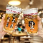 Personalisierte 1-4 Cute 3D Cartoon Hunde 16 oz klar Bierglas mit Namen Vatertag Geburtstag Jahrestag Geschenk für Hund Vater Bierliebhaber