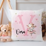Funda de cojín personalizada con el nombre de la bailarina, decoración del hogar, regalo de cumpleaños para niñas amantes del ballet
