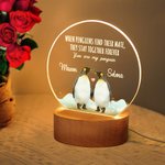 Luz nocturna LED personalizada You Are My Penguin con nombres y base de madera Decoración de habitaciones Cumpleaños San Valentín Regalo de aniversario para pareja