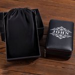 Etui à cigares portable en cuir PU monogramme personnalisé avec nom et date Anniversaire Mariage Fête des pères Cadeau pour les hommes amateurs de cigares