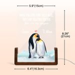 Gepersonaliseerd Als pinguïns hun partner vinden blijven ze bij elkaar Acryl nachtlampje met namen en houten basis Huwelijksverjaardag cadeau voor echtpaar