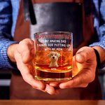 Gepersonaliseerd Aan Mijn Geweldige Vader 3D Cartoon Hond 10 oz Whiskeyglas met 1-4 Namen Gelukkige Vaderdag Cadeau voor Hond Papa Hondenliefhebber