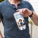 Personnalisé Dog Dad 3D Cartoon Character and 1-4 Dogs 20 oz Insulated Tumbler with Names Birthday Father's Day Gift for Dad Pet Lovers (Cadeau de fête des pères pour les amoureux des animaux de compa