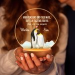 Luz nocturna LED personalizada You Are My Penguin con nombres y base de madera Decoración de habitaciones Cumpleaños San Valentín Regalo de aniversario para pareja