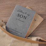 Personalized Letter to My Son in Heaven A5 Leather Notebook with Name and 200 Lined Pages Sympathy Condolence Gift for Parents Loss of Child