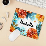 Tapis de souris anti-dérapant personnalisé en forme de fleur de naissance avec nom Cadeau d'anniversaire pour les employés, la famille et les amis