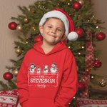 Sweat à capuche multicolore personnalisé flocons de neige 1-5 bonhommes de neige pour adulte enfant avec noms Noël Anniversaire Cadeau pour la famille