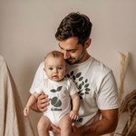 Personalized Oak Tree Acorn 100% Cotton T-shirt Baby Bodysuit with Name Father's Day Birthday Gift for Friend Family