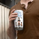 Personnalisé Dog Dad 3D Cartoon Character and 1-4 Dogs 20 oz Insulated Tumbler with Names Birthday Father's Day Gift for Dad Pet Lovers (Cadeau de fête des pères pour les amoureux des animaux de compa