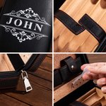 Etui à cigares portable en cuir PU monogramme personnalisé avec nom et date Anniversaire Mariage Fête des pères Cadeau pour les hommes amateurs de cigares