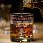 Gepersonaliseerd Aan Mijn Geweldige Vader 3D Cartoon Hond 10 oz Whiskeyglas met 1-4 Namen Gelukkige Vaderdag Cadeau voor Hond Papa Hondenliefhebber