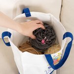 Gepersonaliseerde bloemenmand met garen Herbruikbare canvas tas met naam Reisaccessoires Verjaardag Moederdag cadeau voor breiliefhebbers