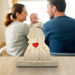 Personalizowane drewniane puzzle z czerwonym sercem i 2-7 imionami na biurko Dzień Matki Urodziny Rocznica Prezent dla rodziny