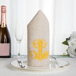 Henkilökohtainen kirjailtu Floral Initial Linen lautasliina pöytäliina pöydän sisustus häät syntymäpäivälahja perheelle ystävät