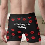 Gepersonaliseerd hart Lip ademend paar String Brief Boxer ondergoed set met teksten huwelijksreis reizen Valentijnsdag cadeau voor mannen vrouwen