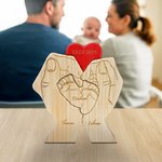 Personalized Engraved Wooden Baby Feet Family Puzzle with 3 Names and Date Desk Decor Mother's Day Father's Day Gift for New Parents Newborns