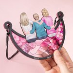 Atrapasueños personalizado en forma de lunar con personaje de dibujos animados y nombres adorno decorativo y regalo para cumpleaños de mamá o abuela