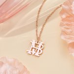 Personalizada Doble Inicial Arte superposición Collar Colgante Joyería Dainty Boda Fiesta Cumpleaños Aniversario Regalo para Mujeres Niñas