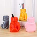 Personalised Multicolour 3D Printed Boxing Gloves Pen Holder with Name Stationery Storage Desktop Decor Birthday Gift for Boxing Lovers Athletes